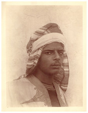 Wilhelm von Gloeden, a young Tunisian man vintage print,  Tirage argentique 