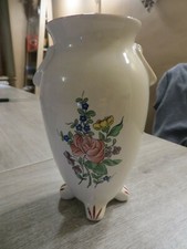 vase K G luneville france,rose et tulipe,hauteur 18 cm,occasion 