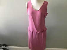 Giorgio Armani Rose Pink Silk Skirt Sleevless Blouse Top Italy 42 