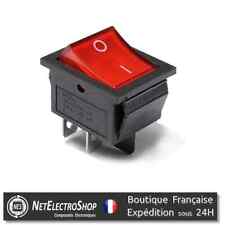 Interrupteur à Bascule 4 Broches Avec Lumière ON-OFF 16A 250V 25x31mm KCD4 DPST