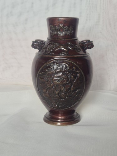 Chine vase bronze patiné - chine., en