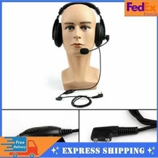 Heavy Duty Overhead Headset  Boom Mic PTT Pour Kenwood Puxing Baofeng Radio S2