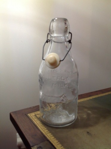 Bouteille lait en verre - "bouteille,