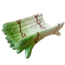 Sarreguemines plat égouttoir asperges ancien - barbotine - faïence - majolica