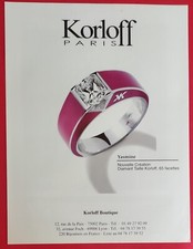 Publicité de presse Bijoux Bague  "YASMINE" de KORLOFF Paris 2001