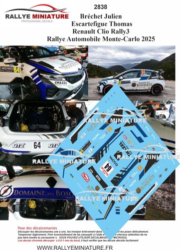 Decals ref 2838 renault - decals, 1/43