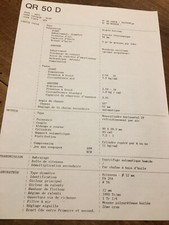 Honda QR50 D AE01 Fiche technique caractéristiques moto service formation