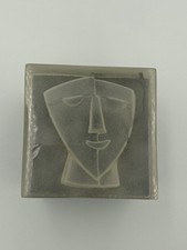 Paul Flickinger Presse-papier Sculpture Visage Résine Moulé Vintage Bon État