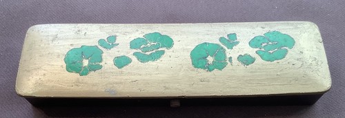 Ancien plumier carton - , bouilli