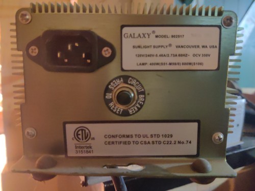 Grow light ballast - light, 400/600