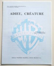 Partition sheet music SERGE GAINSBOURG :  Adieu Créature * 50's