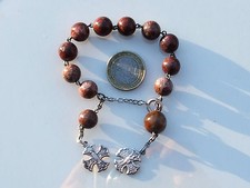 BEAU BRACELET DIZAINIER ANCIEN XIXème en ARGENT avec GROSSE PERLE en JASPE/ 19cm