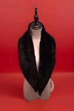 Écharpe Col en Fourrure Acrylique Noir Doublé Bien Chaud Fermeture Bouton 