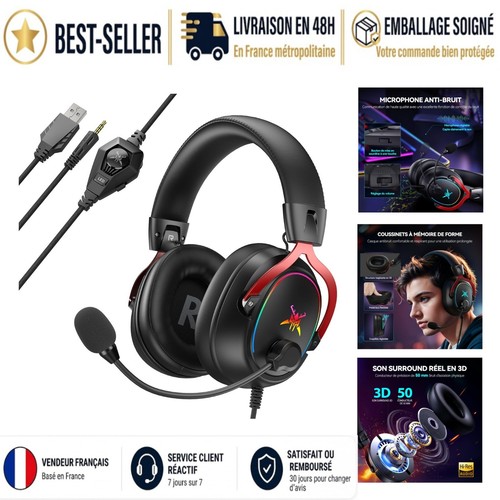 Tecknet casque gaming filaire - tecknet,