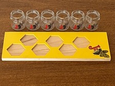 COLLECTOR - RARE lot de 6 verres shooters whisky J&B JB Urban Honey + Plateau TB