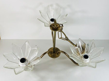 Lustre 3 feux verre et laiton