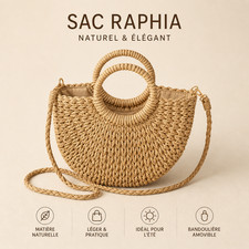 Sac Raphia Femme Bohème Été