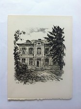 Arbres HOTEL VERSAILLES LITHOGRAPHIE signée RENE AUBERT Papier Grand Velin XXème