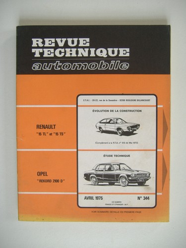 Revue technique rta - rta, opel