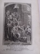 Gravure ancienne du XVIIIè "La naissance de la Sainte Vierge" chez Daumont