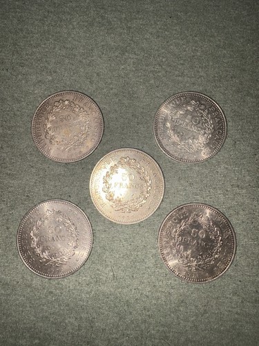 Lot pièces 50 francs - 5,