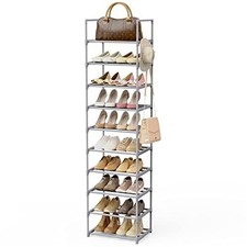Étagère Chaussure à 10 Niveaux, Range Chaussures Gain de Place, Meuble Chauss...