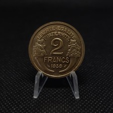 2 francs France 1939 - Morlon en Cupro-aluminium, TTB+,  sous pochette