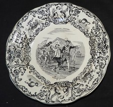 Assiette parlante XIXème GIEN "VIEILLES CHANSONS - n°1 : FANFAN LA TULIPE"