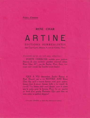 René char lettre autographe - rené,