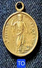 Début XIX ème - Rare Méd. Bronze 29x19mm - St Pierre Apôtre - St Paul Apôtre 