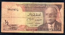 Tunisie 1/2 Dinar 1972 Pick 66 Etat B Envois groupé possible