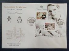 Enveloppe FDC grand format 1er jour Monaco 2015 Bloc Naissance princières - Neuf