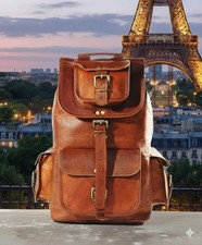 Sac à dos 20" ordinateur portable vintage sac chèvre marron voyage neuf sac...