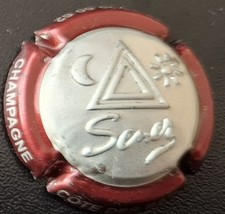 Capsule de Champagne Senez estampé contour bordeaux , fonds argent