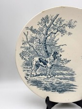 Grand Plat Longchamp Mod. Veneur _ Terre De Fer Chien De Chasse