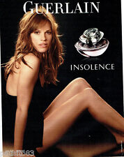 PUBLICITE ADVERTISING 046  2008  Guerlain  parfum Insolence femme Hilary Swank