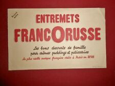 Ancien buvard publicitaire entremets Francorusse dessert et puddings collection
