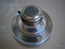 Encrier rond Gros verre Ancien