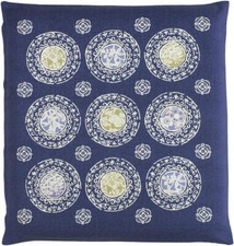 Lot de 5 housses de coussin japonaises Zabuton "Family Crest" design marine 5...