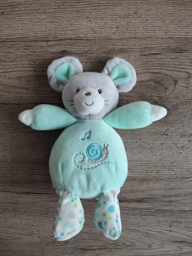 Doudou peluche souris bleu - peluche,
