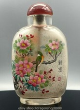3.5 "fleurs et oiseaux motif nez pot de fumée intérieur glaçure peinture