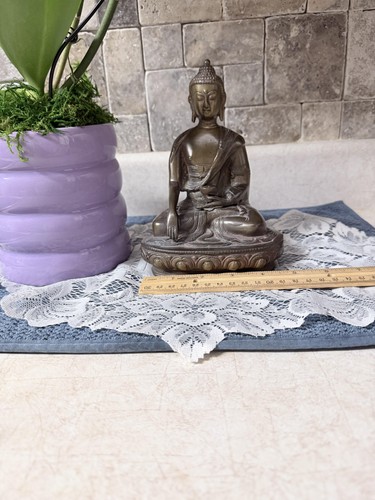 Bronze tone metal buddha - bronze,