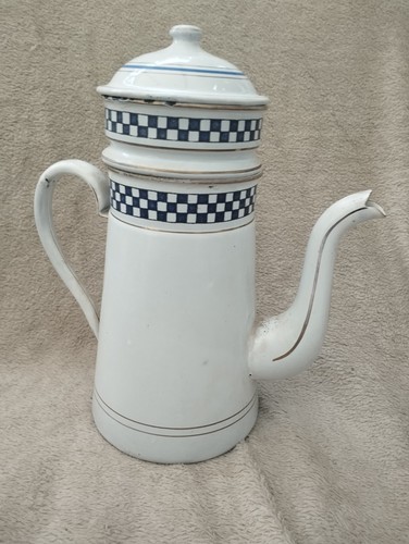Ancienne cafetière émaillée - cafetière,