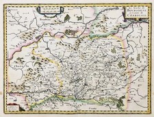 Bourgogne Dijon Tonnerre Autun Avallon Auxerre Montbard Carte Map Hondius