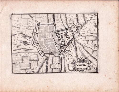 Gravure xviie amiens somme - gravure,