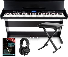 Clavier Piano Numerique Synthétiseur 88 Touches 360 Sons Banquette Casque Noir