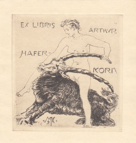 Exlibris gravure sur pierre - sur,