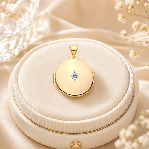 Pendentif médaillon rond - , en