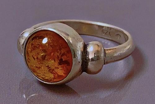 Ancienne bague argent ambre - argent,