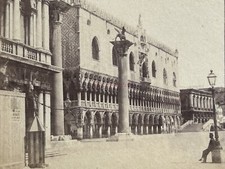 ITALIE Venise Palais des Doges Photo Naya c1865 Stereo Vintage Albumine §sz